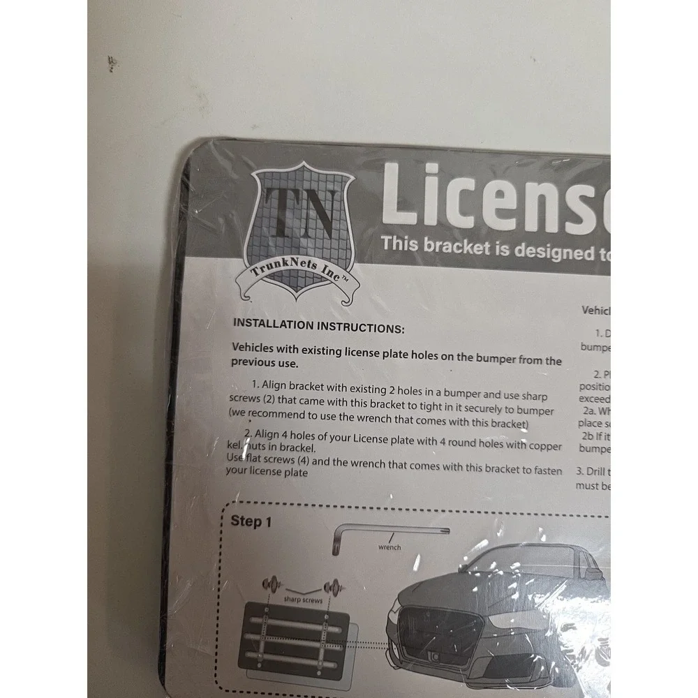 Trucknets Incorporated  License Plate Hanger Bumper Mount Bracket With Hardware‎